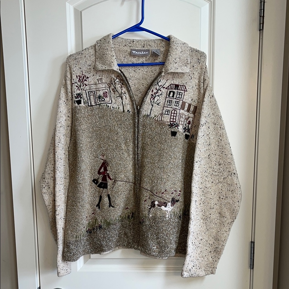 Tan Jay Zippered Sweater